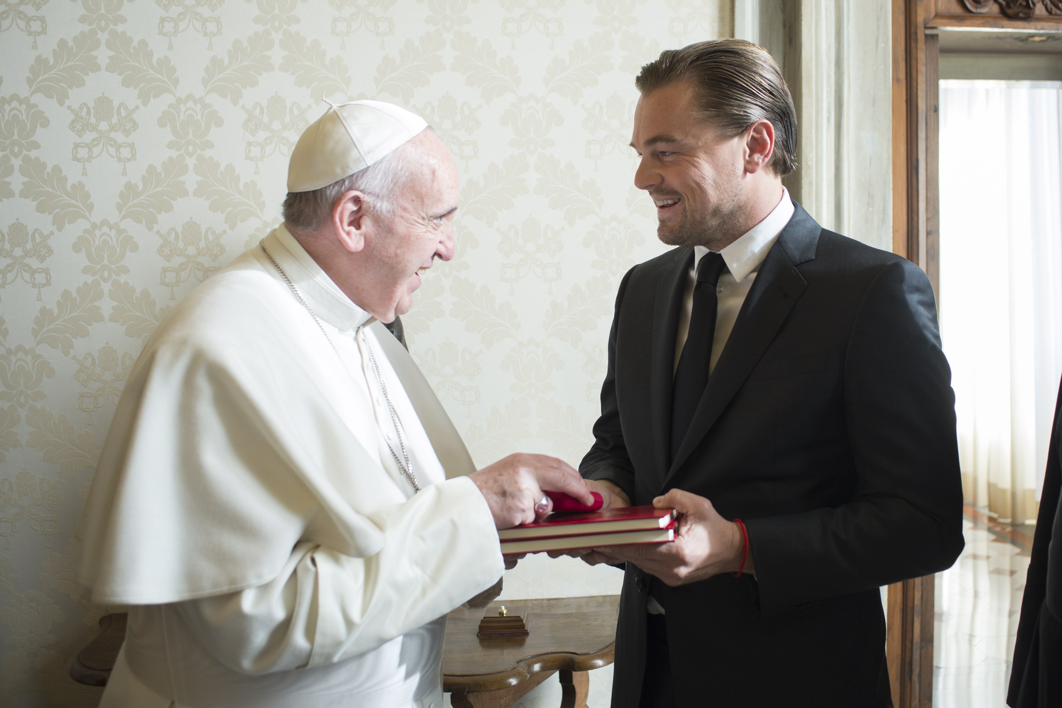 Le pape François et Leonardo DiCaprio @Servizio Fotografico - L'Osservatore Romano