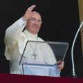 Pope Francis greets faithful during the Angelus of Monday 29th of June 2015