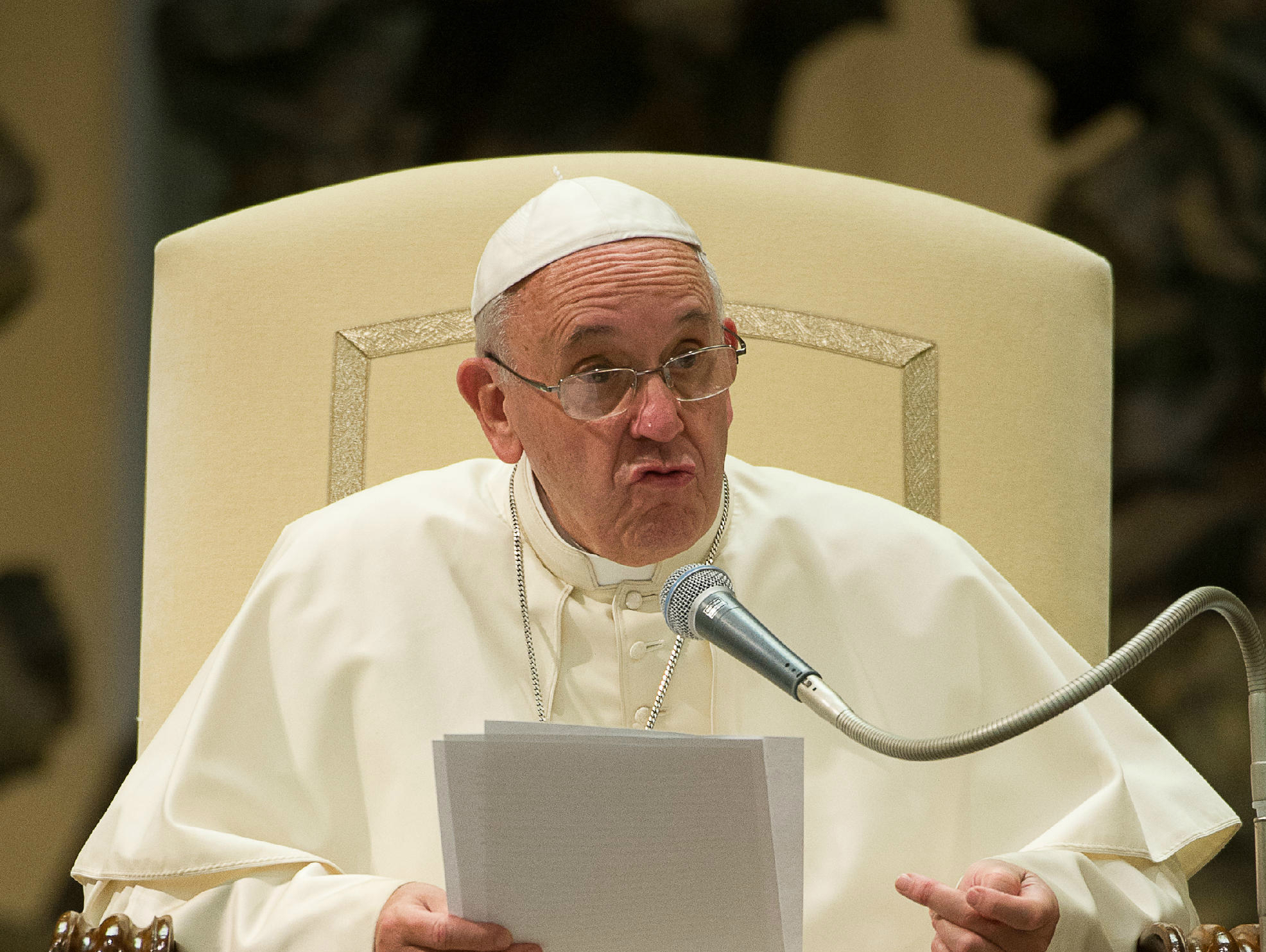 Pope Francis during the General audience of Wednesday 19th of August 2015