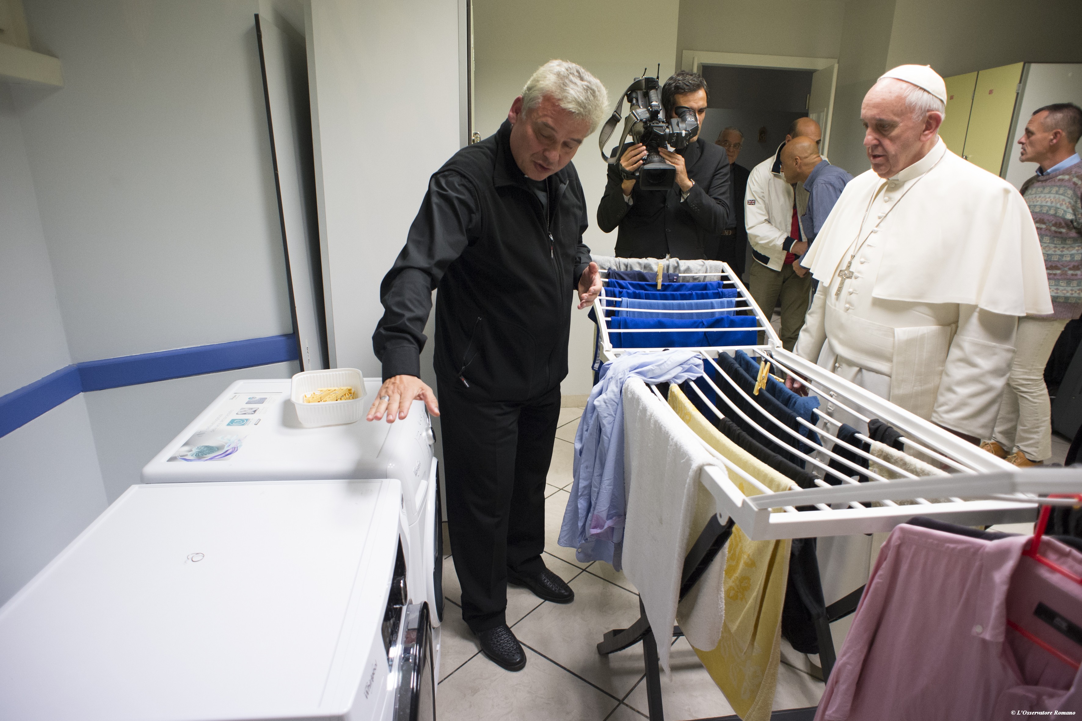 Pope Francis' visit at the new dormitory for the homeless on Thursday evening