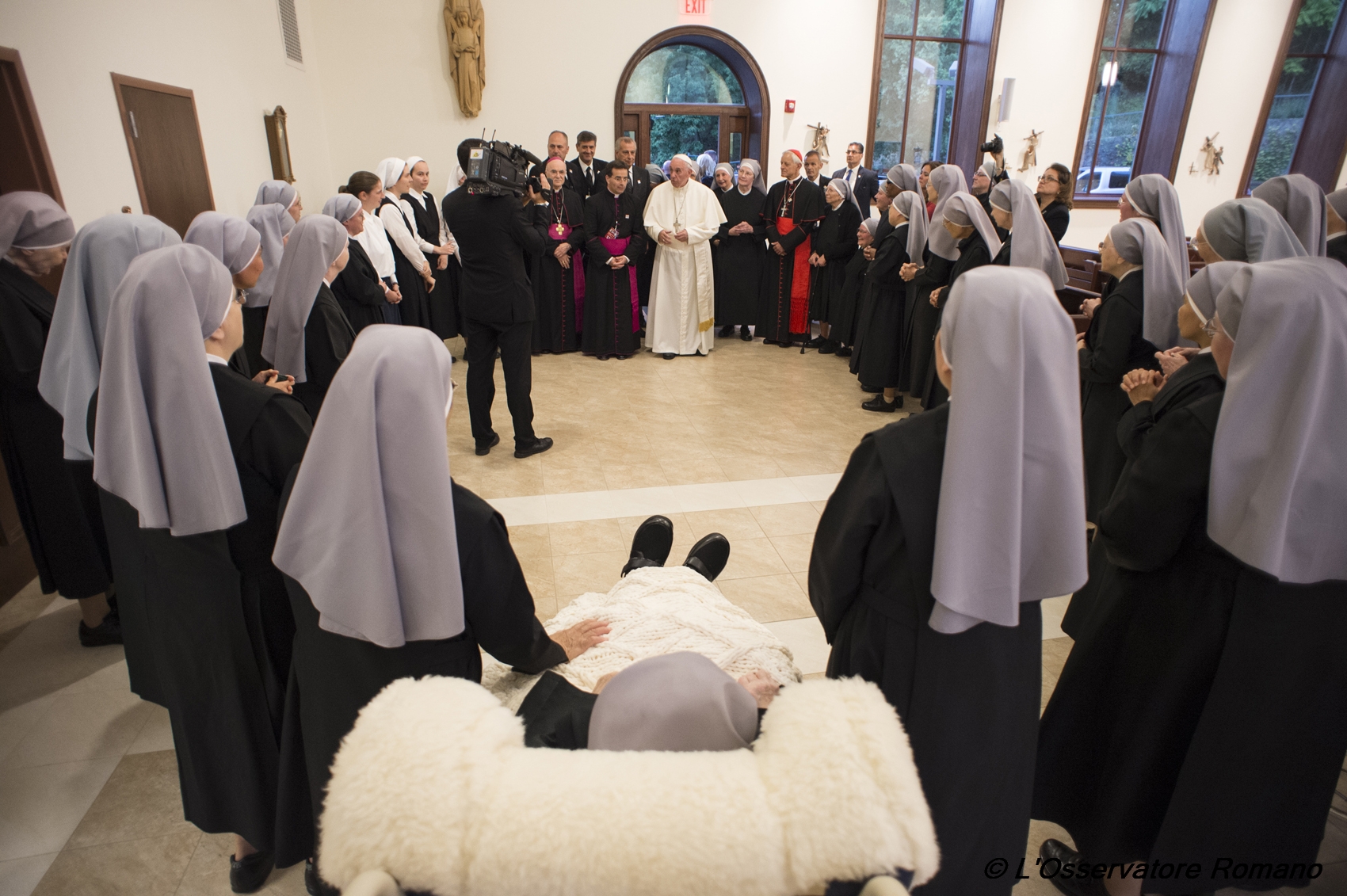 Pope Francis during his surprise visit to the Little Sisters of the Poor in Washington