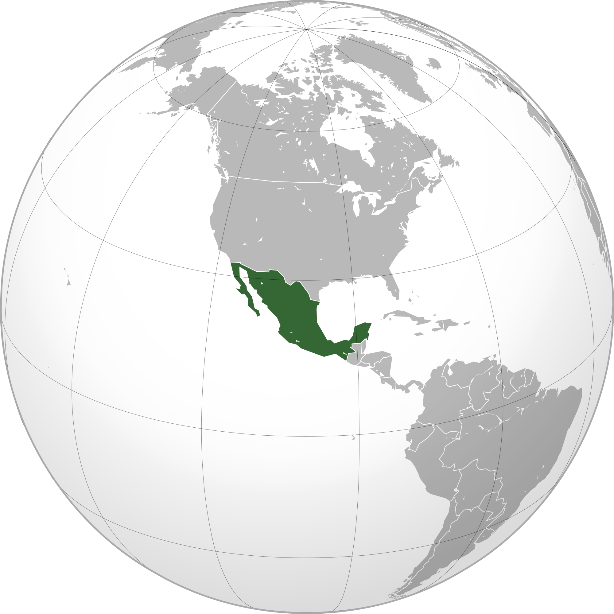 Carte avec le Mexique