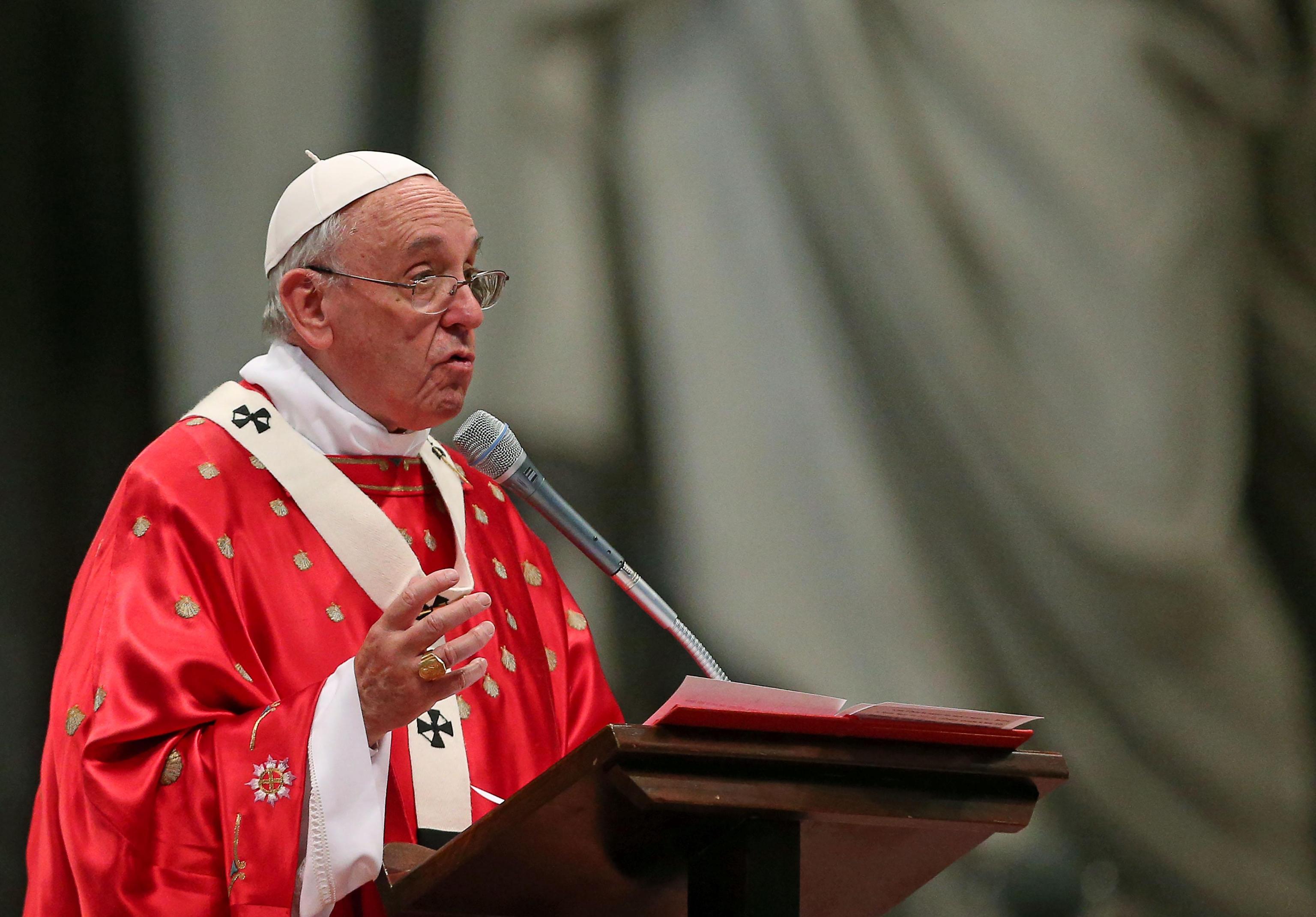Pope Francis celebrates Pentecost Sunday in the St. Peter's Basilica in Rome