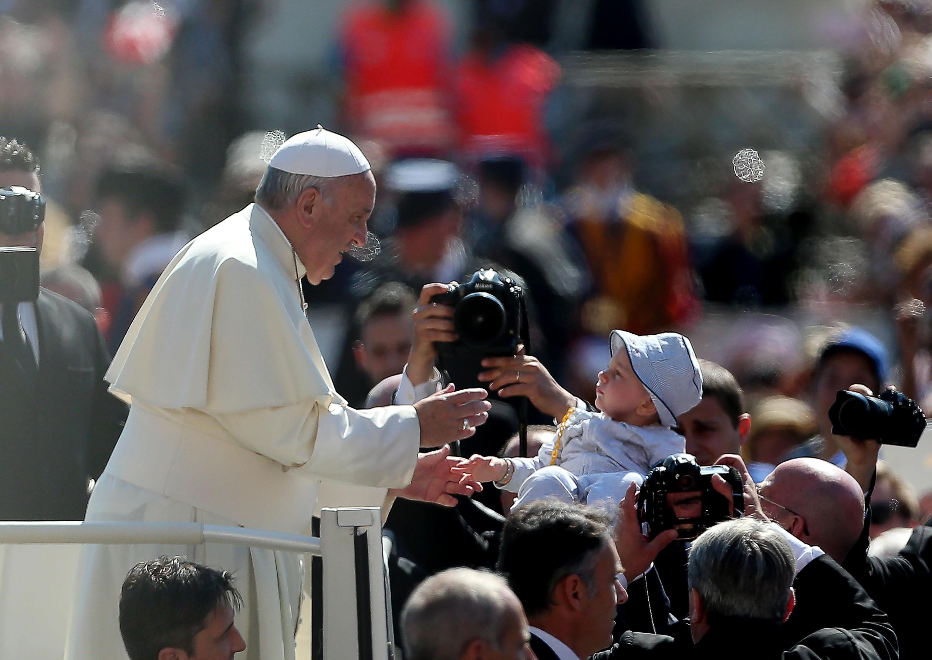 Pope Francis during the General Audience in Saint Peter's Square on Wednesday 27th of May