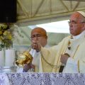 Pope Francis celebrates the Mass at the Shrine of the Virgin of Caacupe