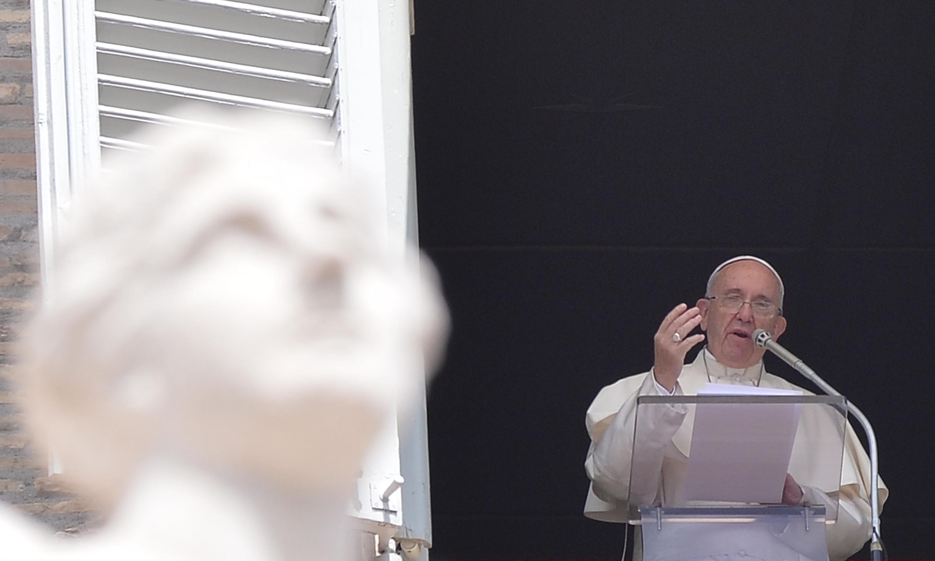 Pope Francis at the prayer of the Angelus on Saturday