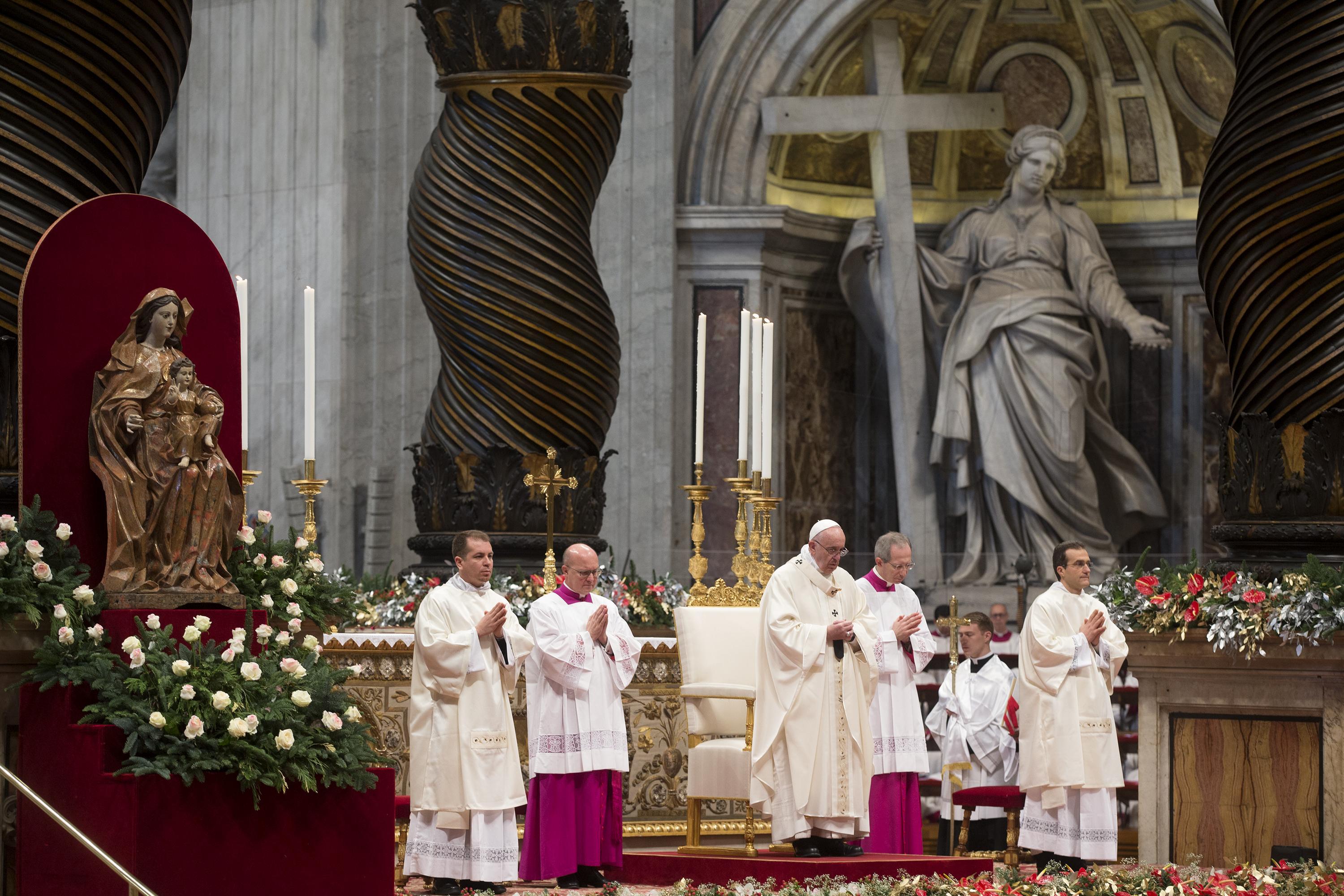 Pope Francis presides over the Holy Mass for the Families in occasion of the Jubilee of Mercy in Saint Peter's Basilica. Vatican City