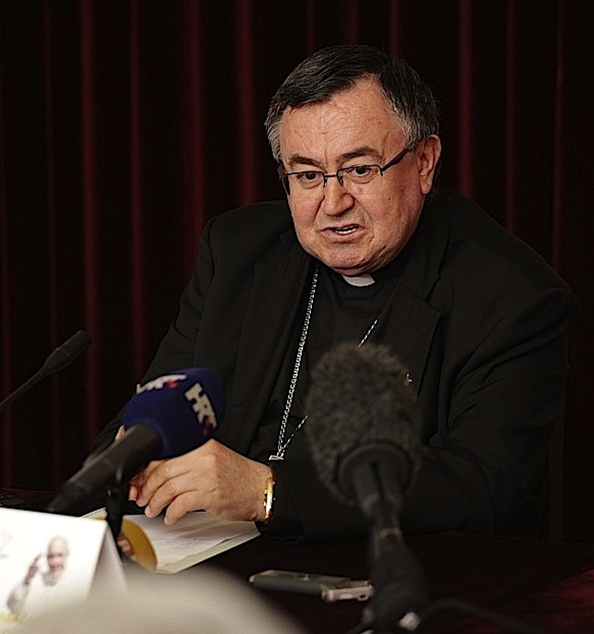 Cardinal Vinko Puljić presenting Pope's visit to Sarajevo and Bosnia and Herzegovina