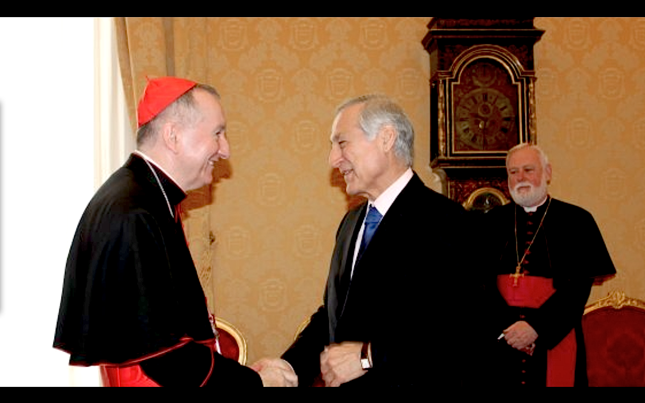 Cardinal Parolin et Heraldo Muñoz © minrel.gov.cl