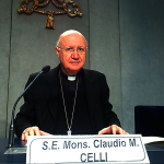 Claudio Maria Celli in the press room