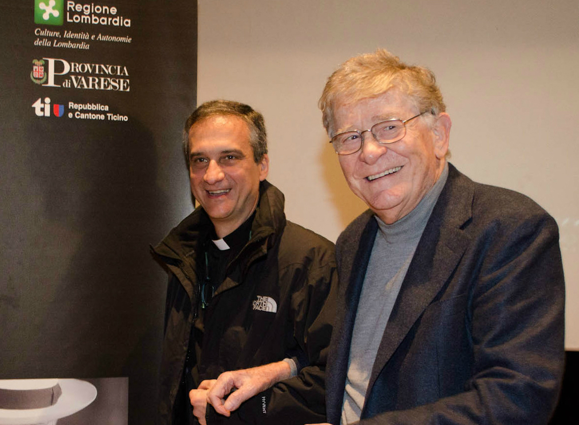 Mgr. Dario Edoardo Viganò (L) and the italian film director Ermanno Olmi at the Premio Chiara 2013