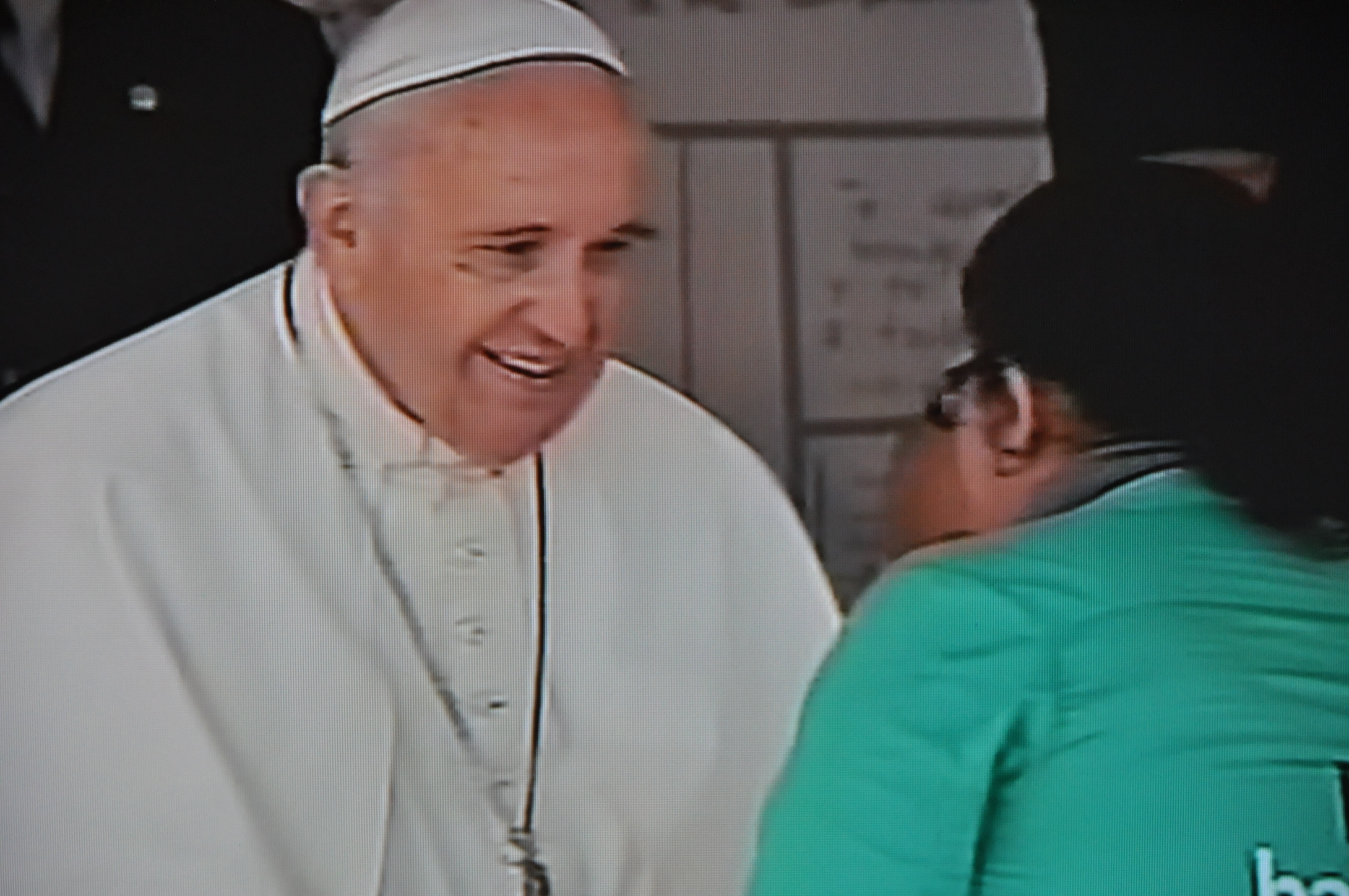 Pope Francis visiting the poor quarter Bañado - in periphery of Asunción del Paraguay