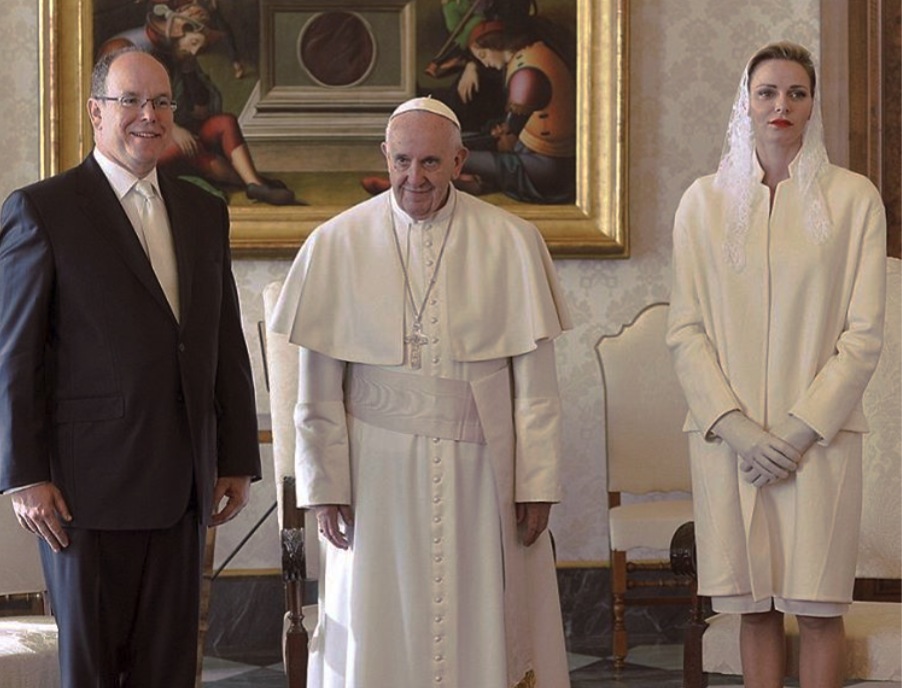 Albert II et Charlène de Monaco reçus par le pape François au Vatican, 18 janvier 2016
