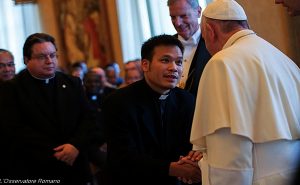 Pope Francis receives the Priests of the Sacred Heart of Jesus