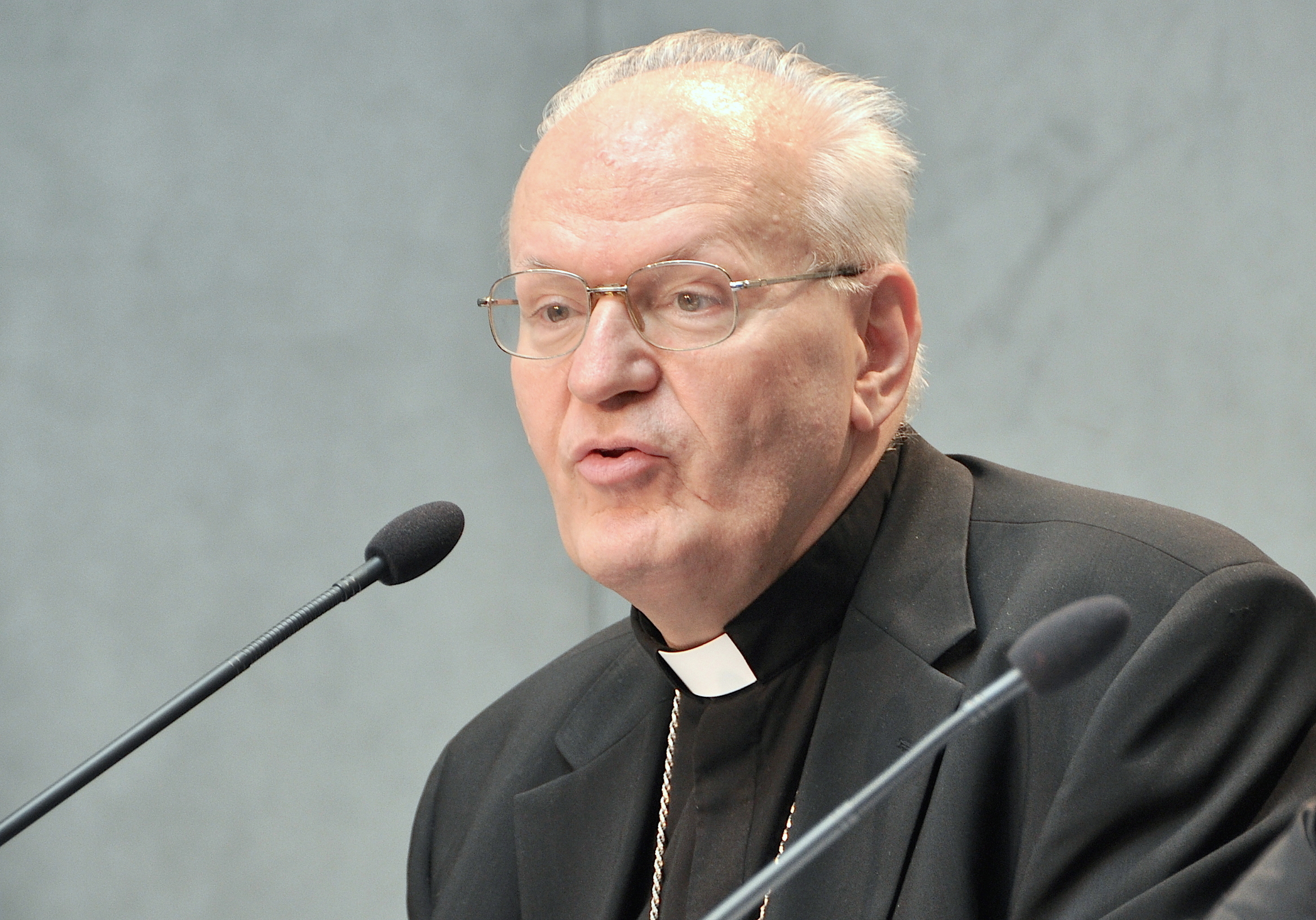 Cardinal Peter Erdo during the presentation of instrumentum laboris in the vatican press room - 23 June 2015