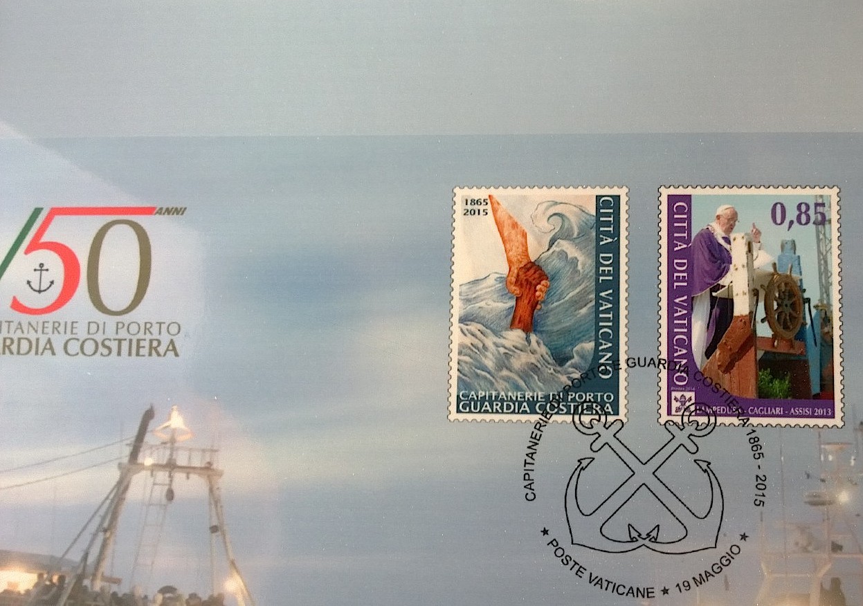 Vatican Stamp about 150 years of Coastguard