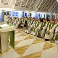 Pope Francis in Santa Marta during the homily. 2015 June 25
