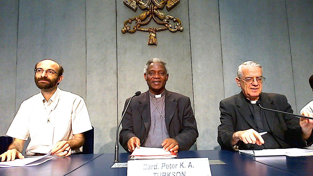 Cardinal Peter Turkson during the presentation of reflexion about miners work in de world