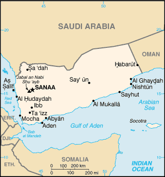 Carte du Yémen @ wikimedia commons