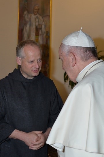 Rencontre de Fr Thomas avec le Pape François, juin 2015 @St Jean