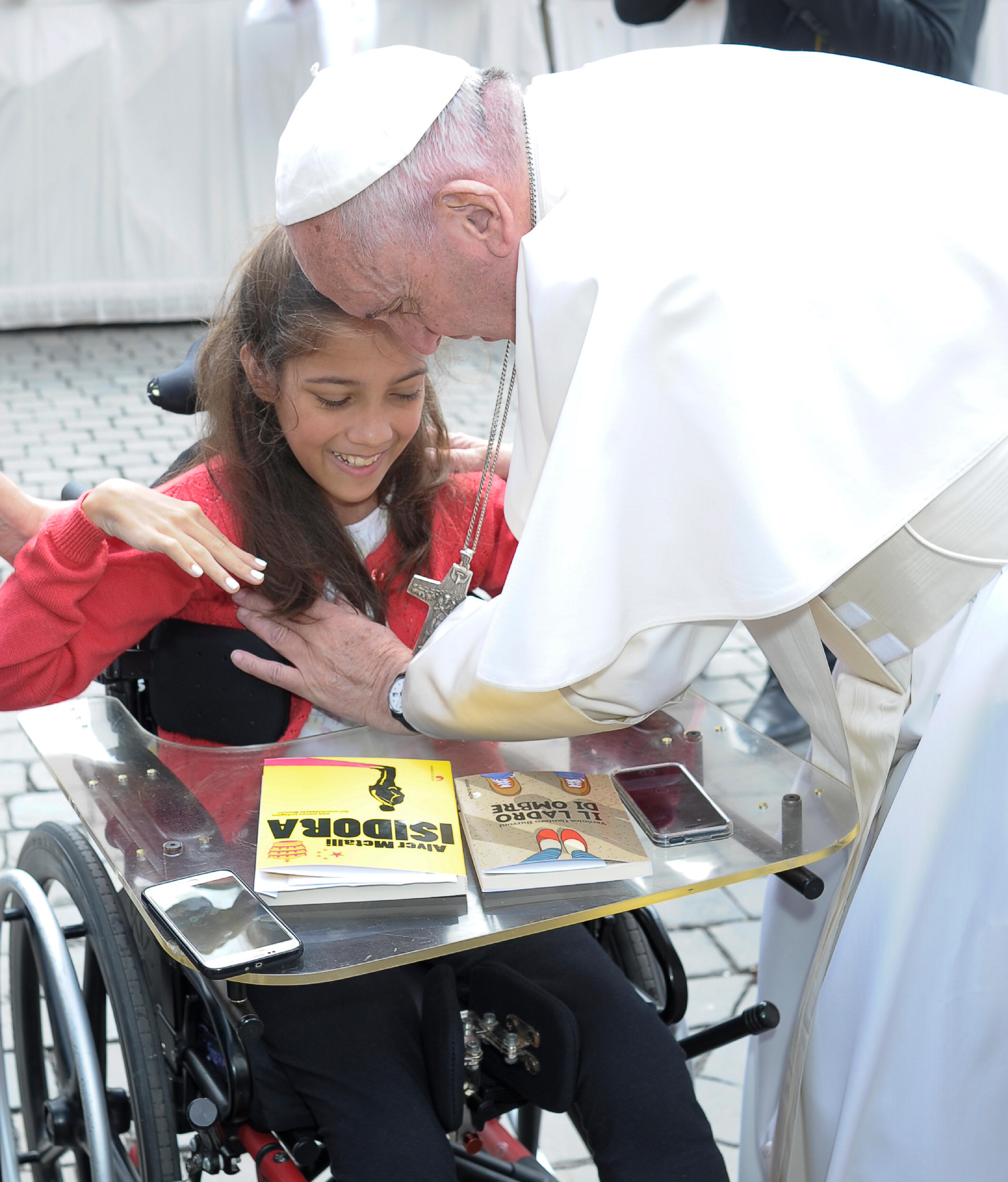 Veronica Cantero Burroni et le pape François, 1er juin 2016, L'Osservatore Romano
