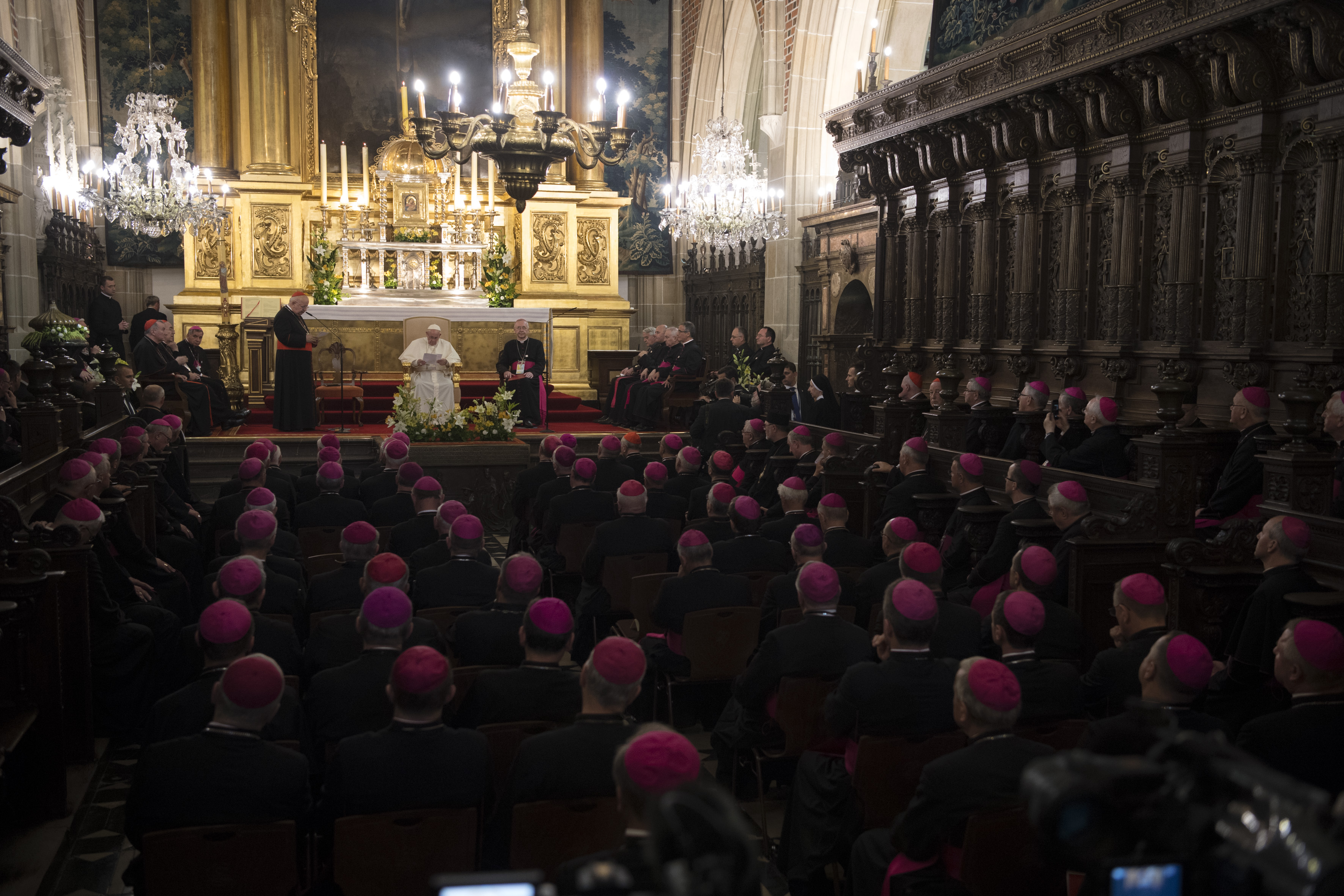 Rencontre avec les évêques de Pologne, cathédrale de Cracovie © L'Osservatore Romano