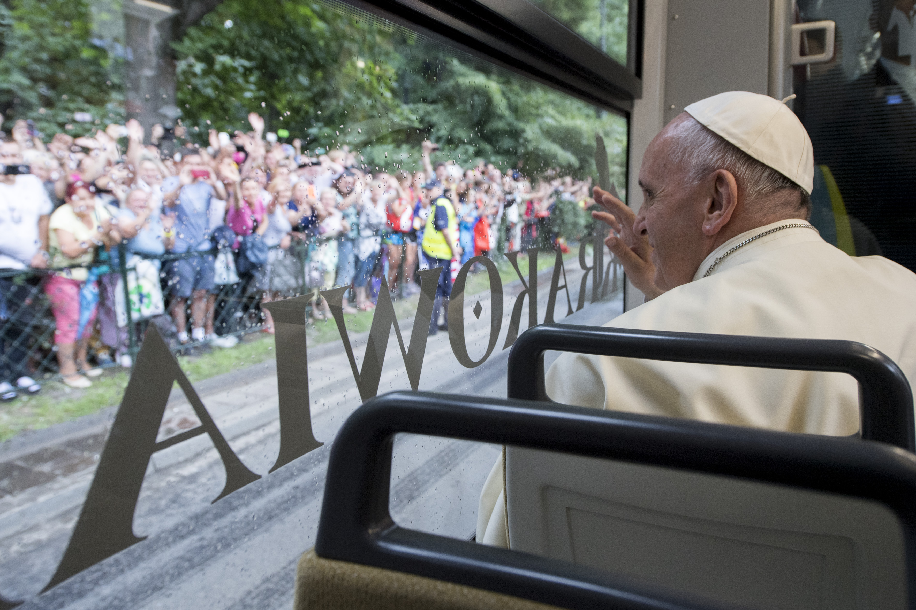 Pape François, tramway de Cracovie, Pologne © L'Osservatore Romano