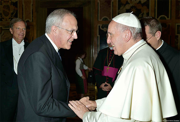Carl Anderson rencontre le pape François © kofc.org