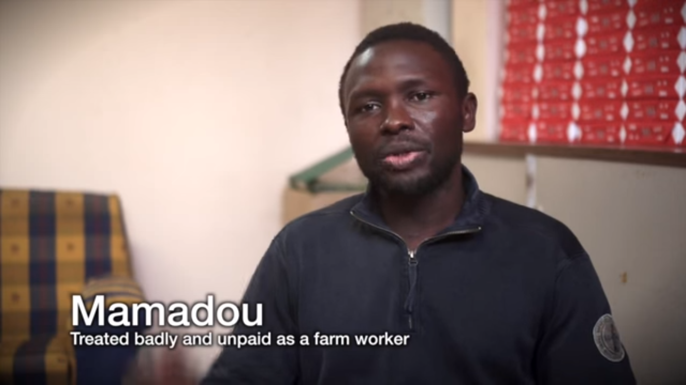 Mamadou, exploité et maltraité comme employé de ferme © capture, COATNET