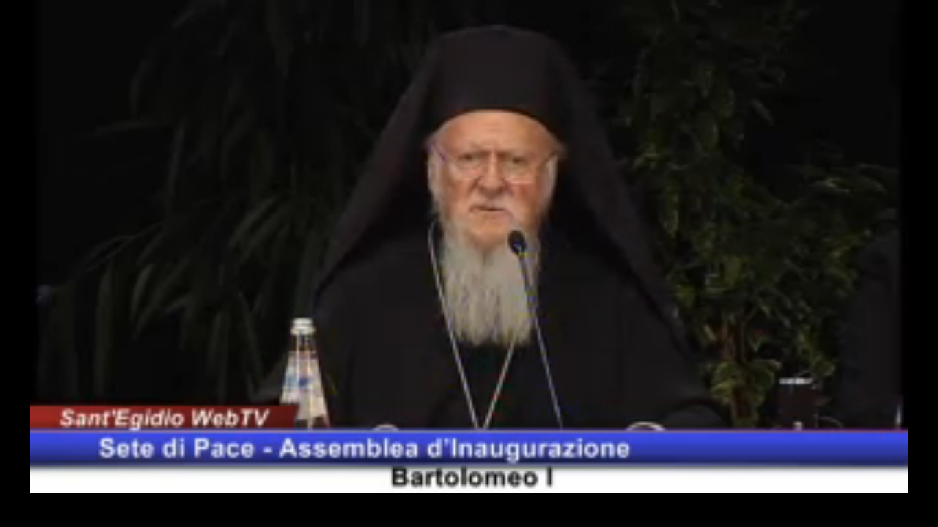 Patriarche Bartholomée à Assise, 18 sept. 2016, Capture