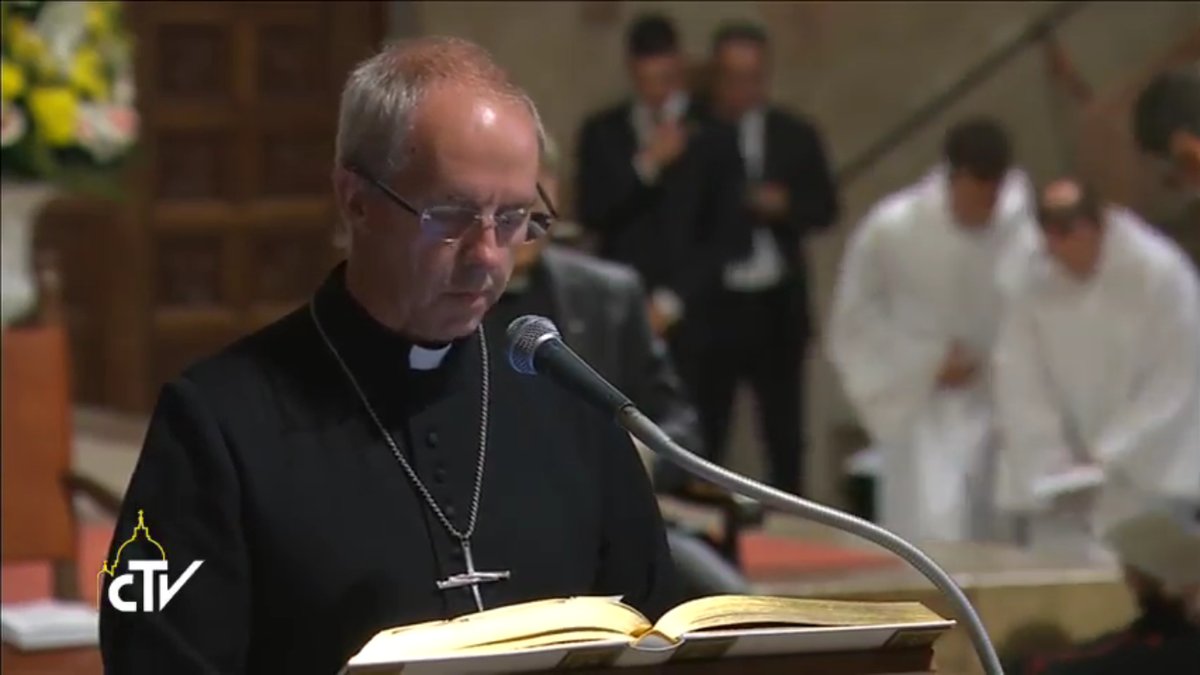 L'archevêque de Cantorbéry Justin Welby, Assise 2016, capture CTV