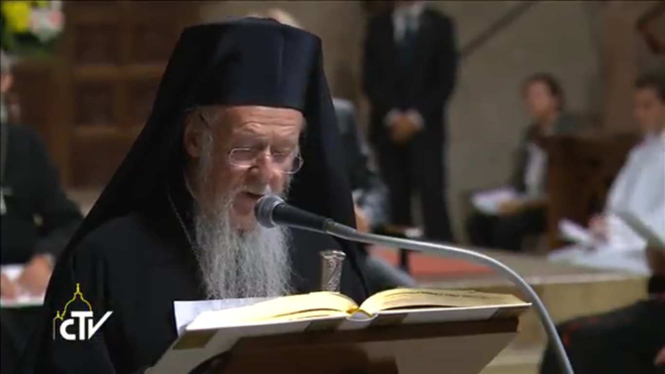 Méditation du patriarche Bartholomée, Assise, capture CTV