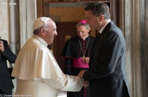 Rencontre avec le président Pahor de Slovénie © L'Osservatore Romano