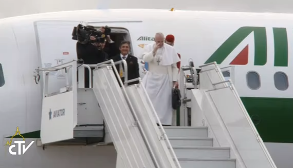 Le pape quitte la Suède, capture CTV