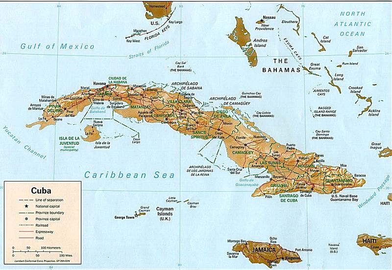 Carte de Cuba © Wikimedia Commons