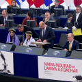 Prix Sakharov à Nadia Mourad et Lamya Aji Bachar, au Parlement européen, 13 déc. 2016, capture
