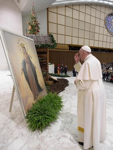 La "Vierge du miracle", audience du 28 déc. 2016 © L'Osservatore Romano