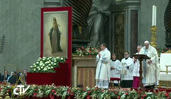 Messe du 1er janvier 2017, Ste Marie Mère de Dieu, capture CTV