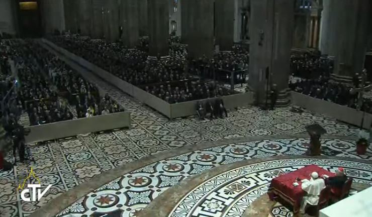 Rencontre dans la cathédrale de Milan, 25 mars 2017, capture CTV