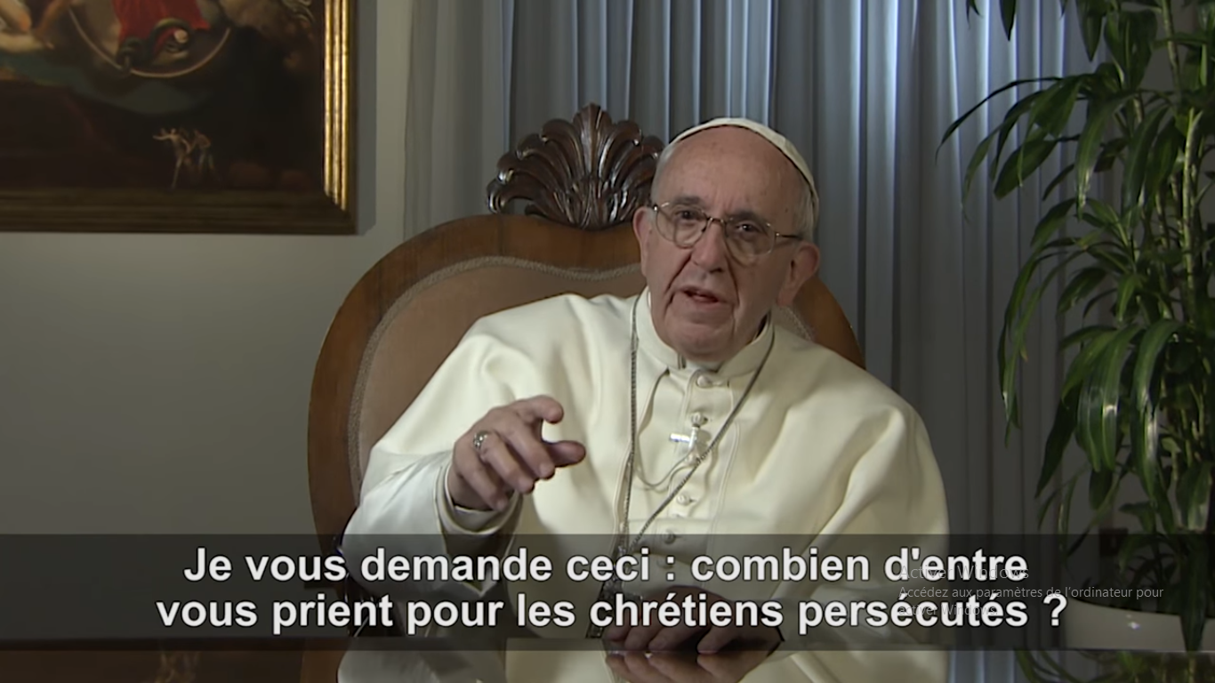 Vidéo du Pape, mars 2017, capture d’écran