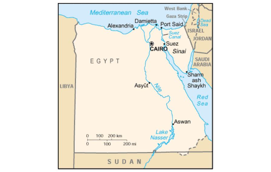 Carte de l'Egypte ©Wikimedia Commons