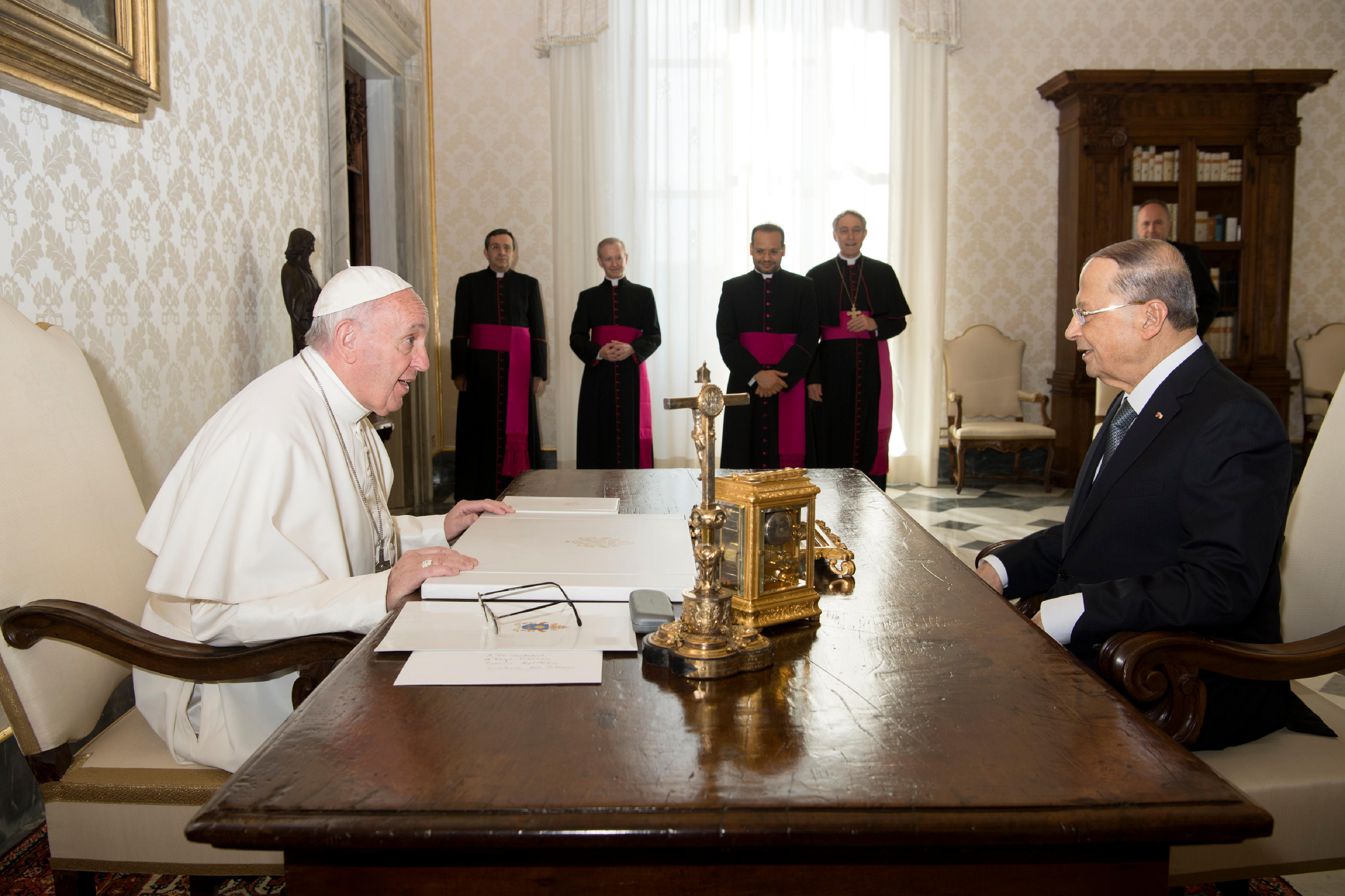 Le président du Liban Michel Aoun au Vatican © L'Osservatore Romano