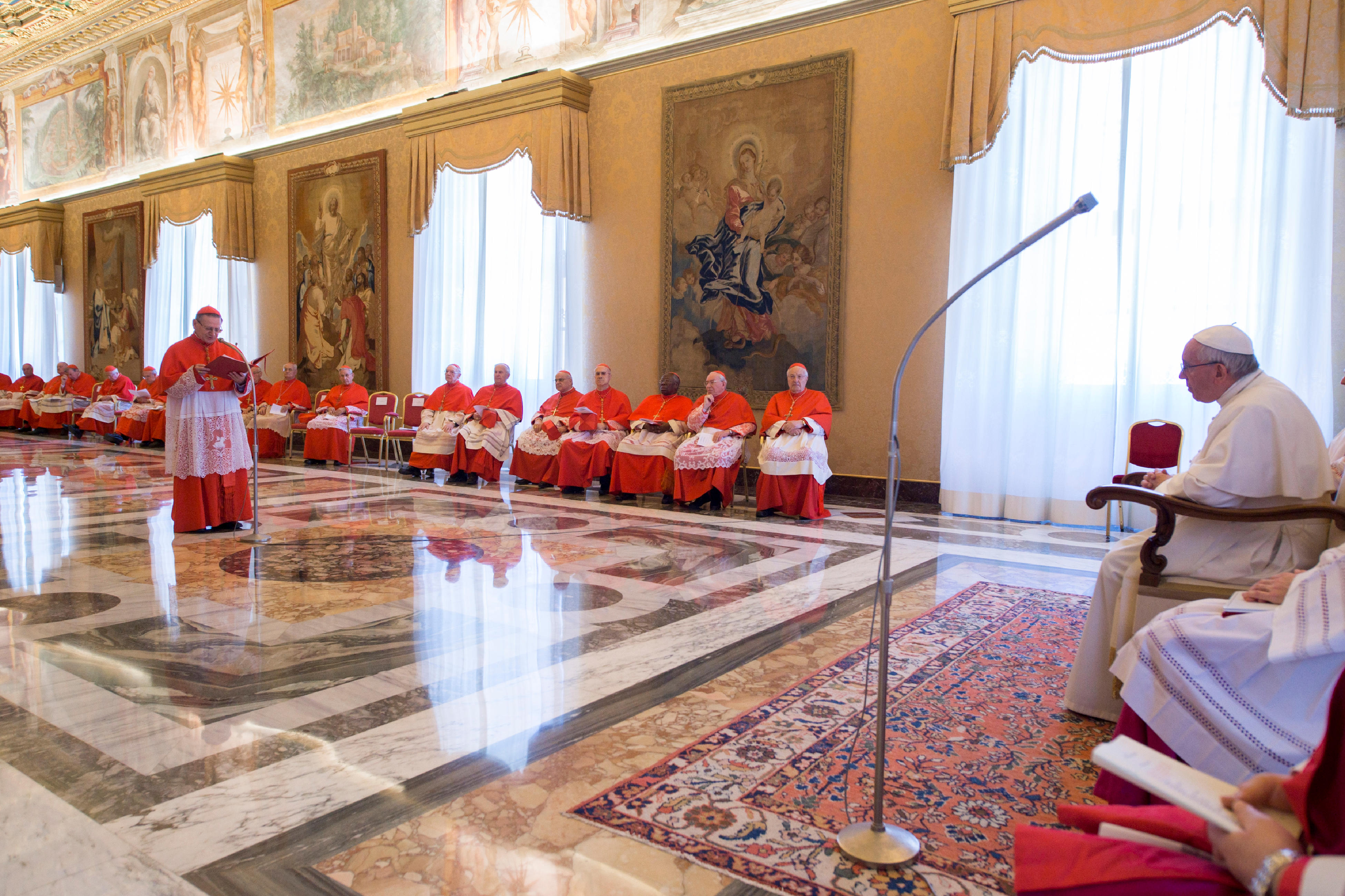 Consistoire pour la canonisation de bienheureux, 20 avril 2017 © L'Osservatore Romano