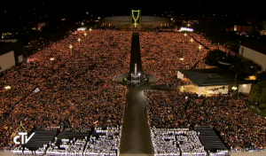 Veillée à la chapelle des apparitions de Fatima, capture CTV