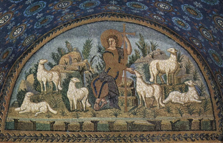 Mosaïque du Bon Pasteur à Ravenne © Wikimedia Commons / Meister des Mausoleums der Galla Placidia in Ravenna
