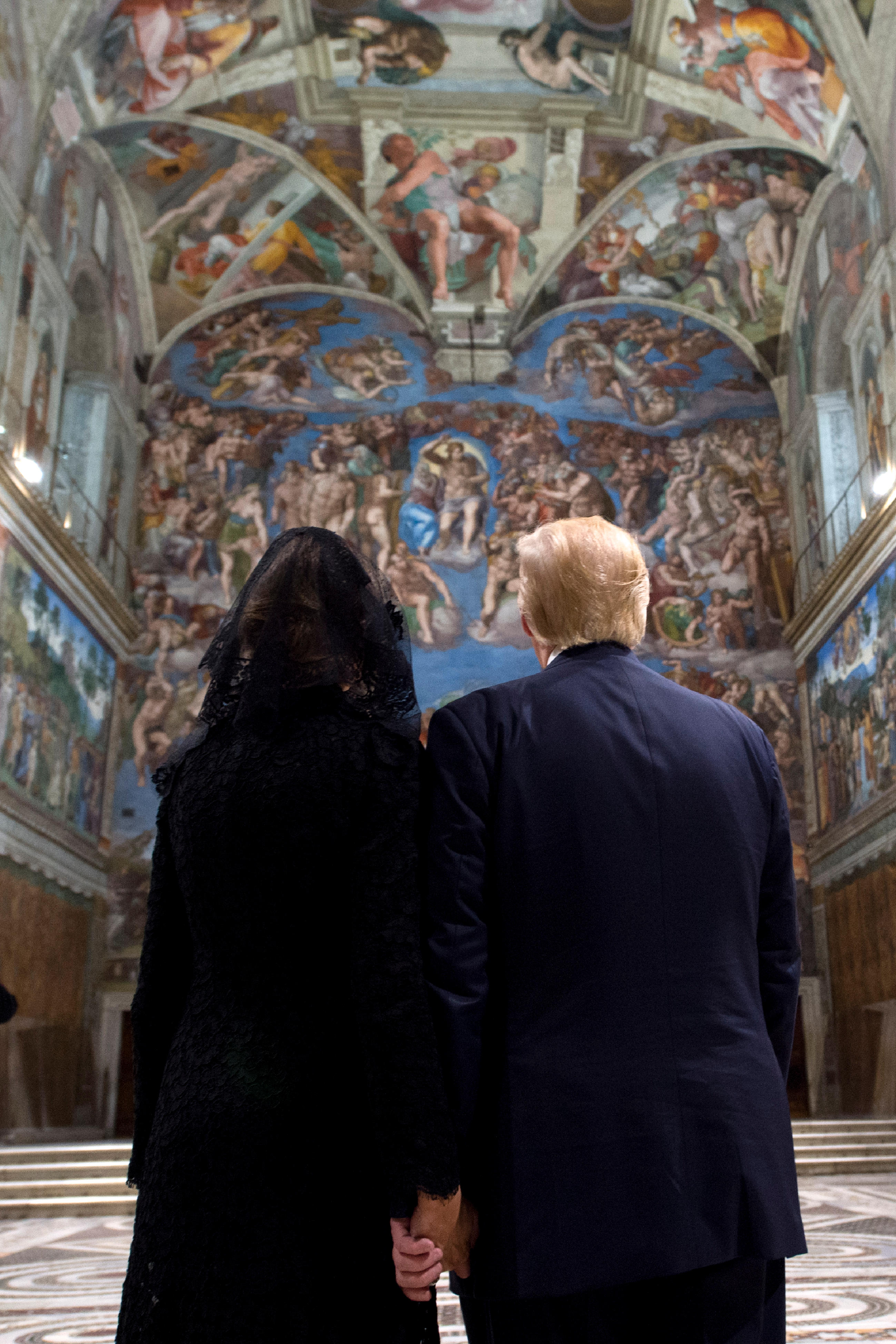 Le président Trump et la First Lady visitent la chapelle Sixtine © L'Osservatore Romano