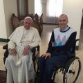Michele Ferri rend visite au pape François au Vatican, mai 2016, Facebook