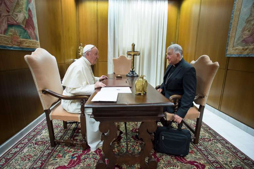 Le pape reçoit Mgr Tscherrig, 24 août 2017 © L'Osservatore Romano