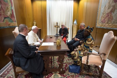 Agnes Abuom, Olav Fykse Tveit et le card. Kurt Koch reçus par le pape © L'Osservatore Romano