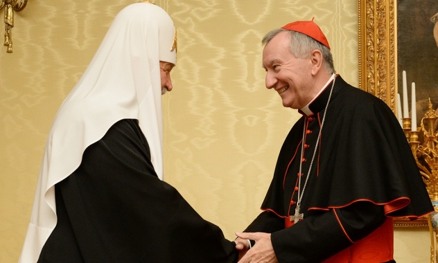 Le cardinal Parolin reçu par le patriarche Kirill de Moscou, Russie © mospat.ru